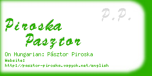 piroska pasztor business card