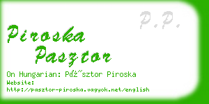 piroska pasztor business card